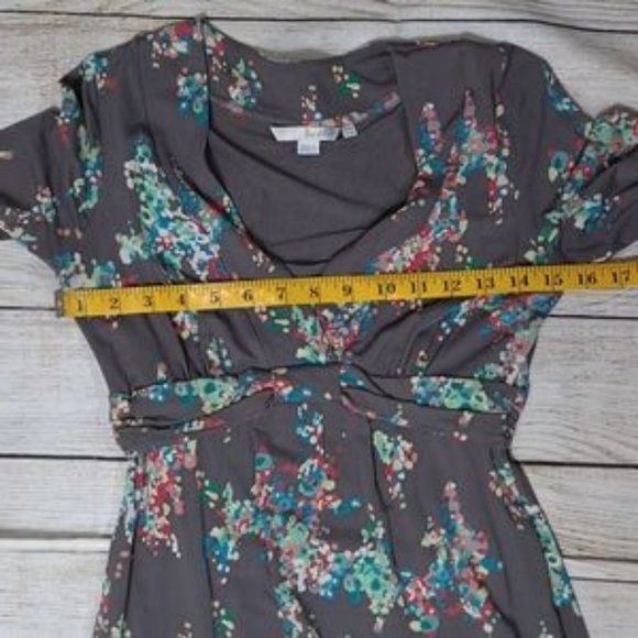 Boden Grey Floral Quarter Sleeve Dress - Picture 6 of 6